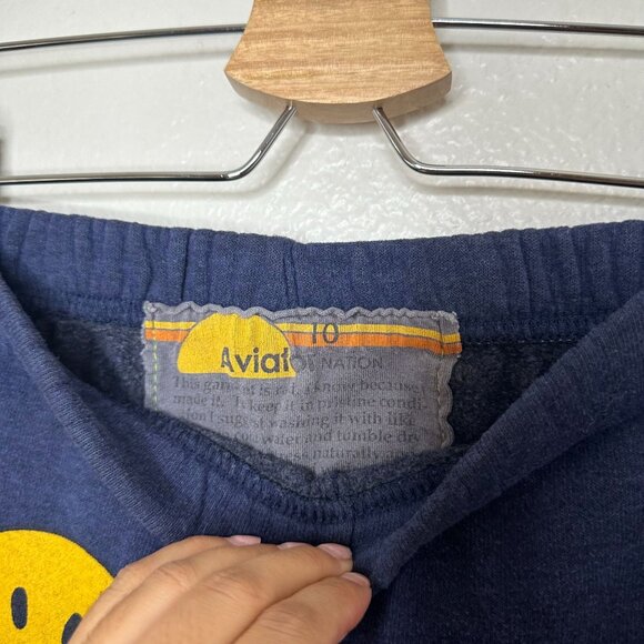 Aviator Nation Kids Navy Sweatpants with Yellow Smiley - Picture 5 of 9